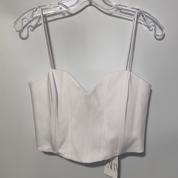 Zara Tops - ZARA White Zara Structured Corset Top - New Women | Color: White | Size M